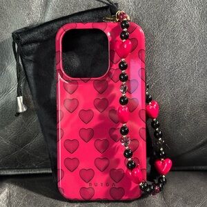 Burga MagSafe 14 Pro Red Heart Phone Case with Strap